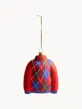 &klevering Ёлочное украшение Sweater из стекла, красный, тёмно-коричневый, синий, белый — фото 2