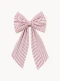 Westwing Collection Украшение новогоднее Ottavia в виде банта, 25 х 43 см, молочно-белое с красными полосками — фото 1