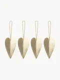 Ferm Living Набор ёлочных украшений Heart из латуни, 4 шт — фото 2