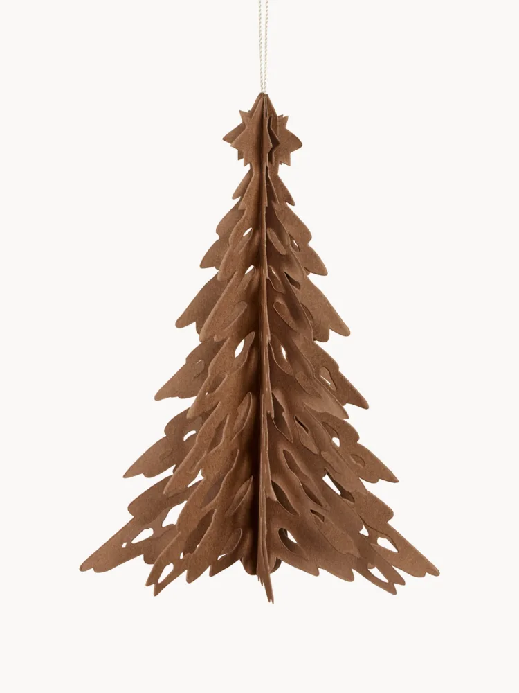 Cooee Design Набор ёлочных украшений Pinetree из бумаги, 2 шт, коричневый