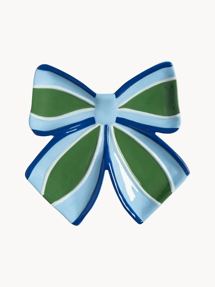 &klevering Блюдо Ribbon из доломита, синее с зелёным и тёмно-синим