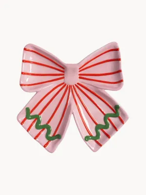 &klevering Блюдо Ribbon из доломита, розовое с красным и зелёным