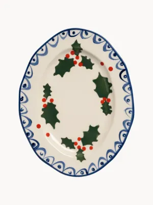 &klevering Блюдо Holly из фарфора, 34х27 см, синее