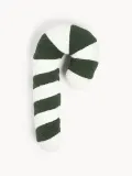 Westwing Collection Подушка декоративная Teddy Sugar, тёмно-зелёная с белым — фото 1