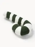 Westwing Collection Подушка декоративная Teddy Sugar, тёмно-зелёная с белым — фото 2
