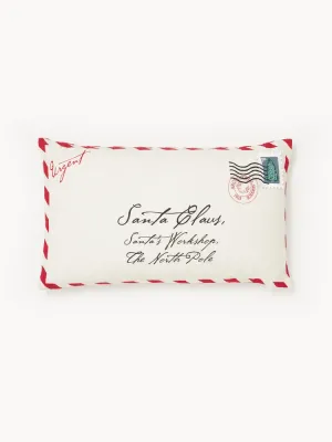Westwing Collection Наволочка декоративная Wishes на молнии из хлопка, 30х50 см, кремово-белая с красным