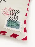 Westwing Collection Наволочка декоративная Wishes на молнии из хлопка, 30х50 см, кремово-белая с красным — фото 4