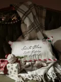 Westwing Collection Наволочка декоративная Wishes на молнии из хлопка, 30х50 см, кремово-белая с красным — фото 8