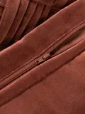 Westwing Collection Наволочка декоративная Sina на молнии из хлопкового бархата, 30х50 см, терракотовая — фото 4