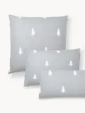Westwing Collection Наволочка X-mas Tree из фланели, светло-серая и белая — фото 7