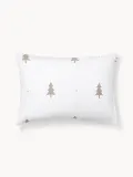 Westwing Collection Наволочка X-mas Tree из фланели, белая и бежевая — фото 2