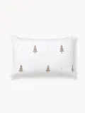Westwing Collection Наволочка X-mas Tree из фланели, белая и бежевая — фото 8