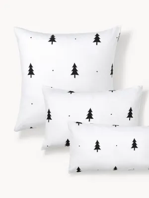 Westwing Collection Наволочка X-mas Tree из фланели, белая и чёрная