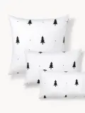 Westwing Collection Наволочка X-mas Tree из фланели, белая и чёрная — фото 1