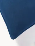 Westwing Collection Наволочка декоративная Elysia на молнии из хлопка с вышивкой, 50х50 см, тёмно-синяя с белым — фото 3