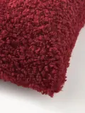 Westwing Collection Наволочка декоративная Teddy Dotty на молнии из плюша тедди, 45х45 см, бордовая — фото 3