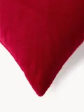 Westwing Collection Наволочка декоративная Darva на молнии из хлопкового бархата, 50х50 см, красно-зелёная — фото 3