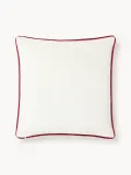 Westwing Collection Подушка декоративная Rosaline с несъёмным чехлом из хлопкового бархата, кремово-белая — фото 2