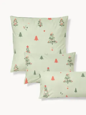 Westwing Collection Наволочка Pine, шалфейная зелёная с красным