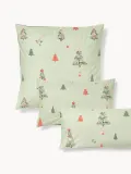 Westwing Collection Наволочка Pine, шалфейная зелёная с красным — фото 1