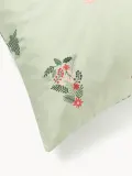 Westwing Collection Наволочка Pine, шалфейная зелёная с красным — фото 4