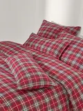 Westwing Collection Пододеяльник Linsay фланелевый в клетку, красный с зелёным — фото 1