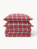 Westwing Collection Пододеяльник Linsay фланелевый в клетку, красный с зелёным — фото 4
