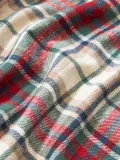 Westwing Collection Пододеяльник Linsay фланелевый в клетку, светло-бежевый с красным и зелёным — фото 4