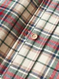 Westwing Collection Пододеяльник Linsay фланелевый в клетку, светло-бежевый с красным и зелёным — фото 8