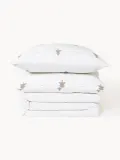 Westwing Collection Пододеяльник X-mas Tree фланелевый с ёлочками, белый с бежевым — фото 3