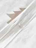 Westwing Collection Пододеяльник X-mas Tree фланелевый с ёлочками, белый с бежевым — фото 4