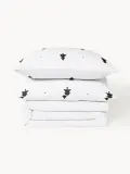 Westwing Collection Пододеяльник X-mas Tree фланелевый с ёлочками, белый с чёрным — фото 4
