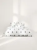 Westwing Collection Пододеяльник X-mas Tree фланелевый с ёлочками, белый с чёрным — фото 6