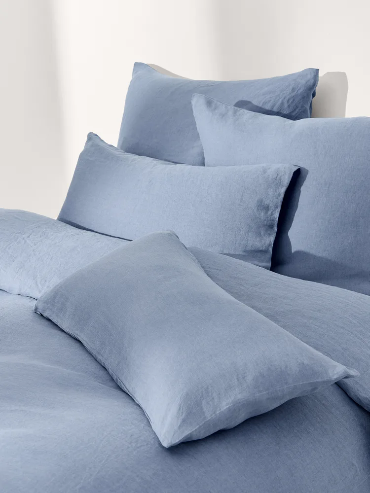 Westwing Collection Пододеяльник Airy из льна, синий