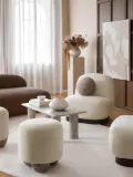 Westwing Collection Подушка декоративная круглая Teddy Dotty, нуга — фото 4