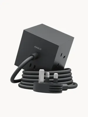 AVOLT Удлинитель Square 1 с USB-C, чёрный