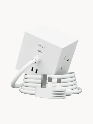 AVOLT Удлинитель Square 1 с USB-C, кабель 180 см, белый