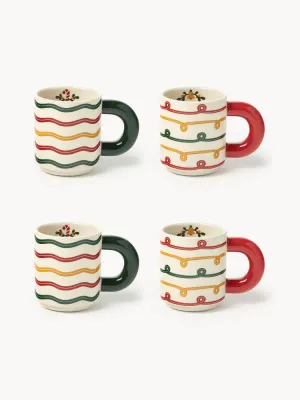 Westwing Collection Набор рождественских кружек Cutemas из фарфора, 4 предмета, 380 мл