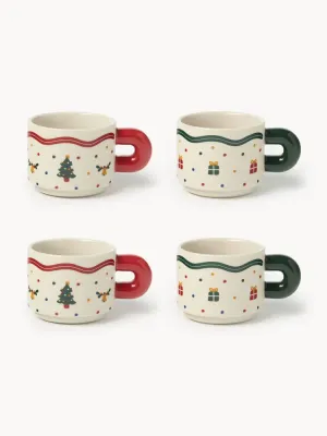 Westwing Collection Набор рождественских кружек Cutemas из фарфора, 4 предмета, 260 мл