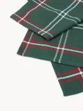 Westwing Collection Салфетка сервировочная Aster из хлопка, набор 4 шт, расцветка тёмно-зелёный, красный, белый — фото 3