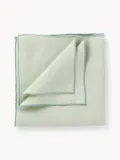 Westwing Collection Салфетка сервировочная Kennedy из льна, набор 4 шт, шалфейно-зелёная с мятно-зелёной отделкой — фото 1