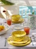 Costa Nova Миска Rafaela из каменной керамики, солнечно-жёлтая с белым — фото 4