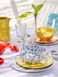 Costa Nova Миска Rafaela из каменной керамики, белая со светло-голубым — фото 4