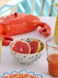 Costa Nova Миска Rafaela из каменной керамики, белая со светло-голубым — фото 5