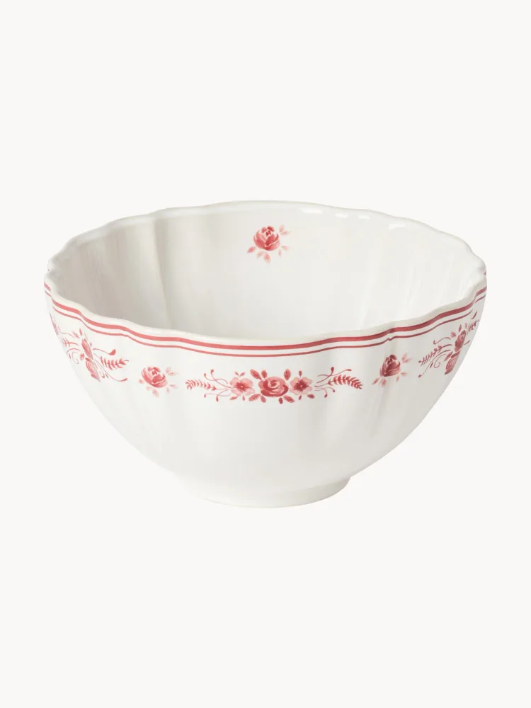 Costa Nova Миска Vila из каменной керамики, белая с красным