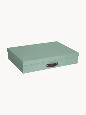Bigso Box of Sweden Коробка для хранения документов Sverker, 44 x 31 x 9 см, шалфейно-зелёная, чёрная
