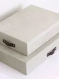 Bigso Box of Sweden Коробка для хранения документов Sverker, 44 x 31 x 9 см, бежевая, чёрная — фото 7