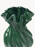 Westwing Collection Ваза Sweety из глазурованной каменной керамики, 30 см, тёмно-зелёная глянцевая — фото 2