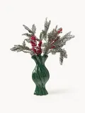 Westwing Collection Ваза Sweety из глазурованной каменной керамики, 30 см, тёмно-зелёная глянцевая — фото 3