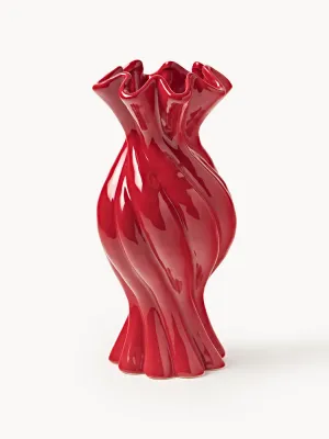 Westwing Collection Ваза Sweety из глазурованной каменной керамики, 30 см, красная глянцевая